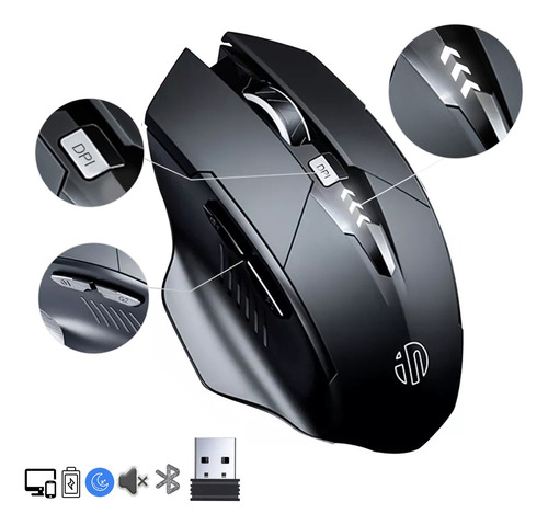 Mouse Inalámbrico Bluetooth Recargable Ergonomía 2.4g 3modos