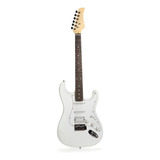 Guitarra Eléctrica Femmto Stratocaster Eg001 De Aliso 2020 Blanca Brillante Con Diapasón De Mdf