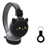 Audífonos Inalambricos Bluetooth Diseno Gato Negro