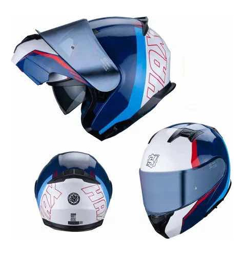 Casco Hax Amatista Abatible Certificado Mica Humo Talla S