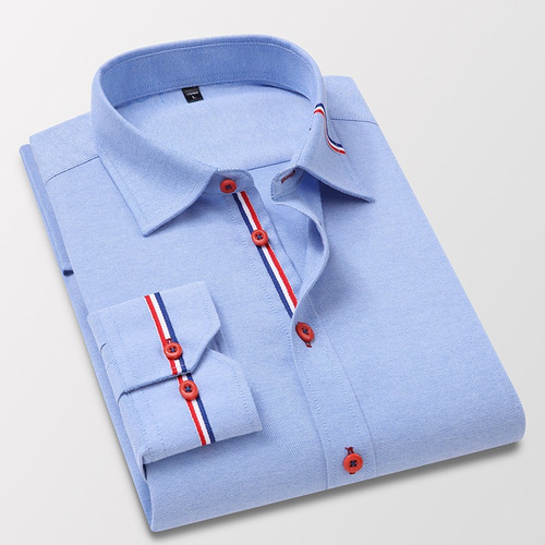 Camisa Oxford Para Hombre, Para Oficina De Negocios, Calle