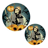 Juego De 2 Trivets De Calabaza Y Calavera Para Cocina