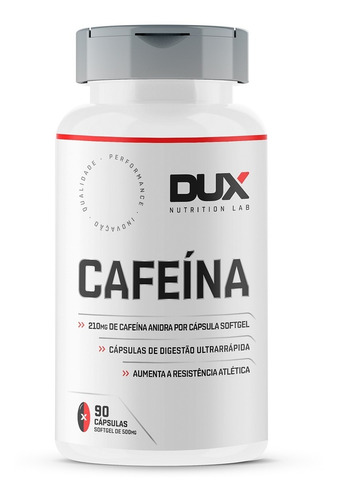Cafeína 200mg - Pote 90 Cápsulas Dux Nutrition