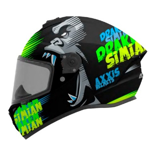 Casco Para Moto Axxis Draken  Negro Y Amarillo  Simian Talla Xl 