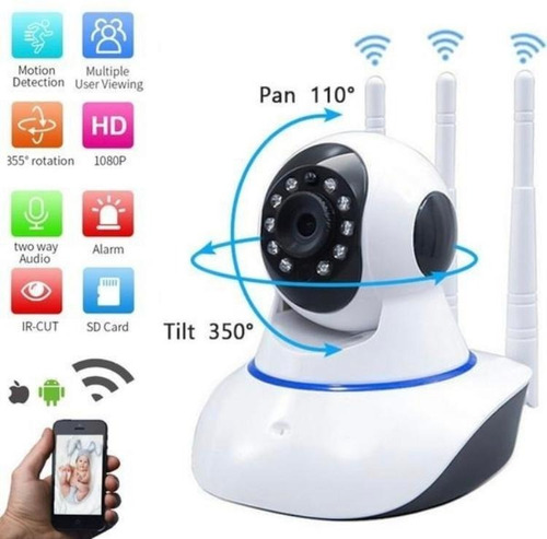 Camara De Seguridad Wifi Smart Net 3 Antenas 