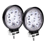 2 Faros Led Cree Barra 9 Led 27w Redondos Jeep 4x4 Off Road