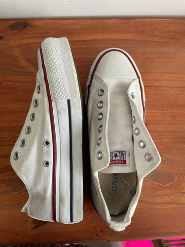 Zapatilla Usada Con Plataforma Converse Blanca