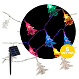 Luces Navidad Exterior Led Solar Rgb Arbol Decoracion 4,8m