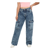 Jeans Cargo Rigido Mujer R5016