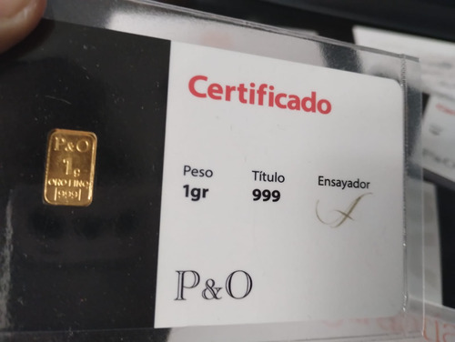 Lingote De Oro 1gr Con Certificado 24k