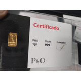 Lingote De Oro 1gr Con Certificado 24k