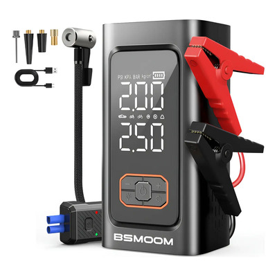 Arrancador De Batería Coches 9000a Compresor Inflador 150psi, 12v Arrancador Portátil De Batería De Coche BSMOOM Con Pantalla Para 8 Cilindros, Para Automóvil Motocicleta Camioneta Cortacésped etc | Envío gratis