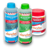 Clarificador Plus + Alguicida Choque + Cloro Shock. Clorotec