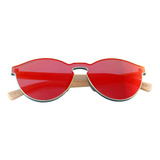 Lentes De Sol Bambu Madera Rojos Palmtree Uv400 Ecologicos