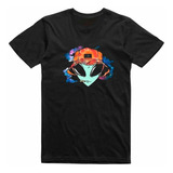 Playera T-shirt Alien Stoner Weed Face Thc Espacial Gorro 