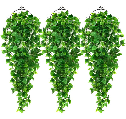 Jx 3pcs Plantas Suspensas Artificial Para Parede Interior Ao