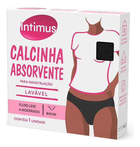 Calcinha Absorvente Intimus Bikini Lavável P 1 Unidade