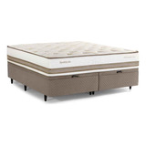 Cama Box King Size Com Baú Herval Spettácolo, 81x193x203 Cm