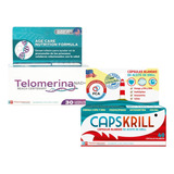 Combo Telomerina 30 Capsulas + Capskrill 40 Caps Sabor Sin Sabor