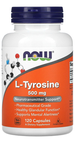 L-tirosina Now Foods 500mg 120 Cápsulas No Brasil