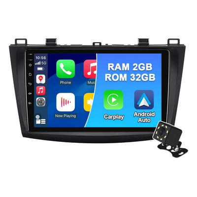Estéreo Carplay Para Mazda 3 2010-2013 Gps Cámara Wifi Fm Bt