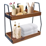 Acacia - Organizador De Baño, Estante De Madera De 2 Niveles