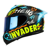 Casco Integral Shpro-610 Evo Invadersazmateamllonvisorirdmaz