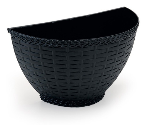 5 Vasos De Parede Rattan Jardim Vertical Orquídea Meia Lua