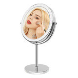 Espejo De Maquillaje Con Luces Y Aumento, 1x/10x, Altura Aju