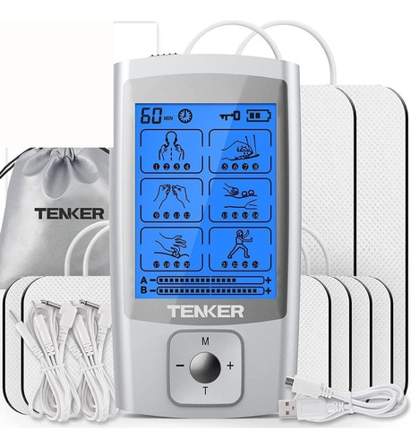 Estimulador Muscular 24 Modos 8 Almohadillas De Electrodos