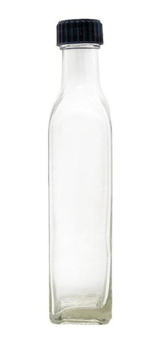Botella Vidrio Aceite Vinagre Cuadrada Tapa Rosca 250cc X12