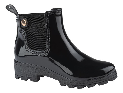 Bota Lluvia Pink By Price Shoes Negro Para Mujer 2316