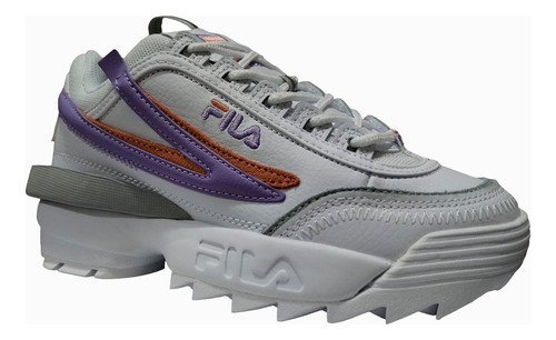 Fila Disruptor 2 Exp Para Dama Color Blanco, Lila, Naranja