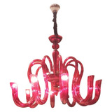 Lustre Vermelho  Com Arabescos Classico Luxo