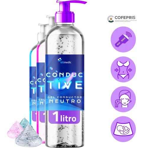 Gel Conductor Neutro Ultrasonido Cavitación 1 Litro Kitmedic