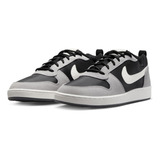 Tenis Para Hombre Nike Court Borough Low Gris Color Negro/plata Mate/vela Talla 29.5 Mx