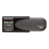 Pendrive Pny Turbo Attaché 4 64gb 3.0 Negro