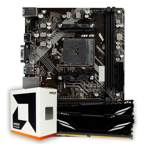 Kit Upgrade Gamer Amd Athlon 3000g + Placa Mãe + 16gb Ddr4