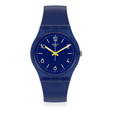 Reloj Swatch Indigo Swing De Silicona Azul Para Mujer