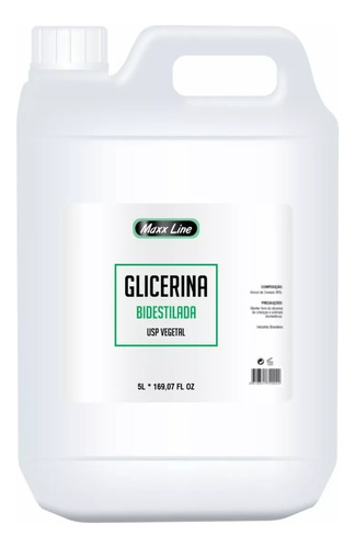 Glicerina Vegetal 100% Bi-destilada Usp Alimentícia 5 Litro