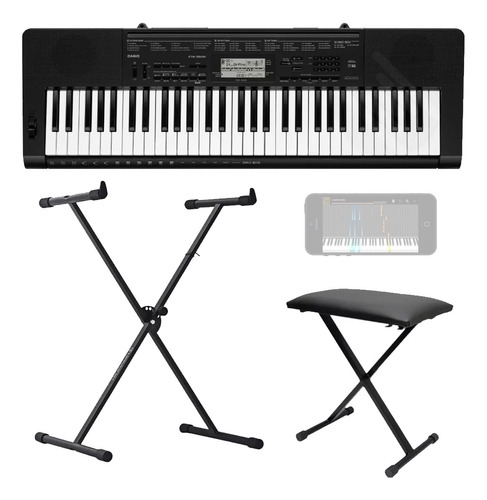 Kit Teclado Casio Ctk3500 Midi/usb Aplicativo Chordana