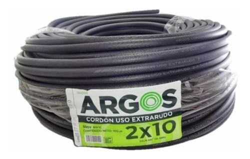 25 Metros Cable Uso Rudo 2x10 Awg 100% Awg Argos
