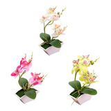 3 Flores Artificiales De Orquídea Bonsai, Interior .