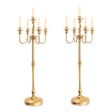 Candelabro Dorado Para Decoracion De Eventos De Boda, Candel