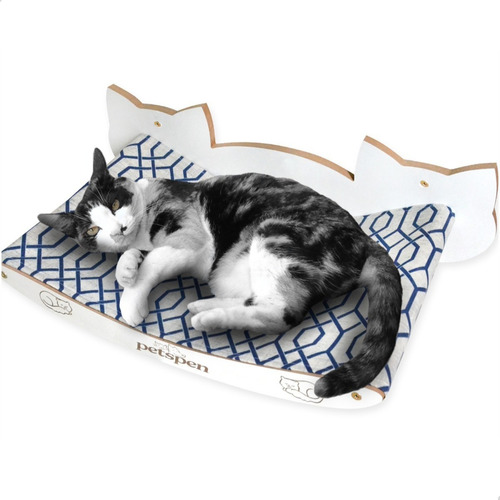 Cama Rede Suspensa De Parede Para Pet Gatos Todas As Raças Cor Azul-claro