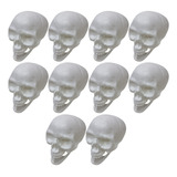 10 Cranio Caveira Esqueleto Plastico Decoração Halloween Cor Branco