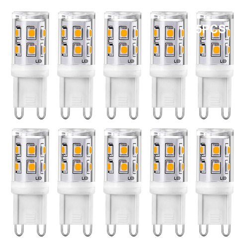 5 Unids/10 Bombillas Led G9 Regulables, Blanco Cálido, 5 W,