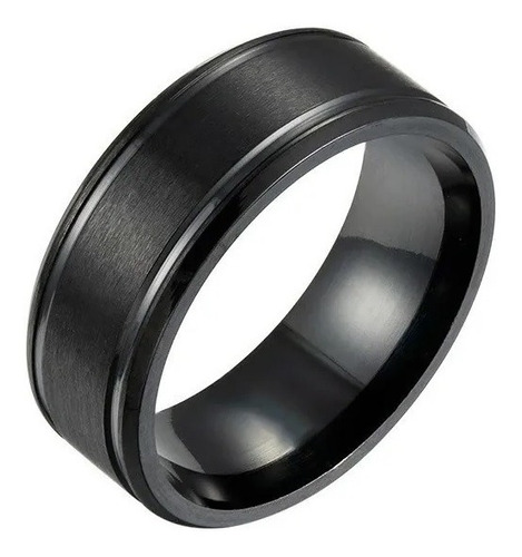 Anillo De Acero Negro Hombre Simil Titanio - Acero 316 L