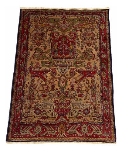 Tapete Oriental Persa Azerbaijan Antigo Vintage Multicolor