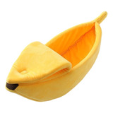 Cama For Gatos Con Forma De Plátano Amarillo M Cama Suave